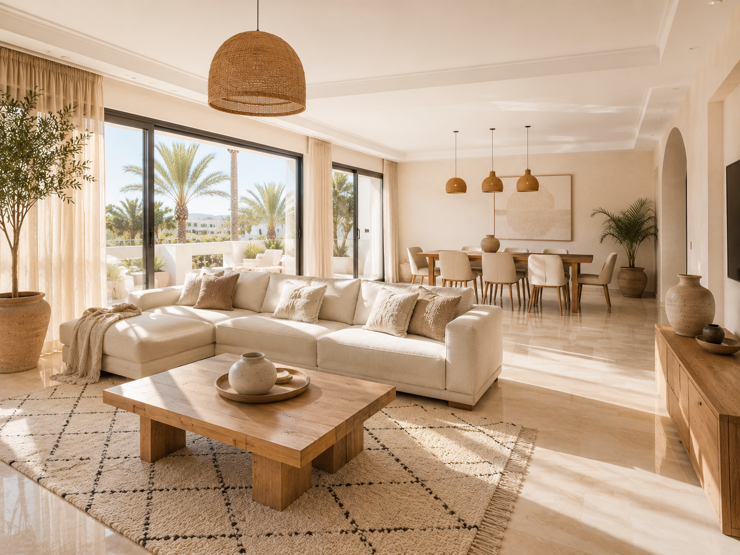 Intérieur lumineux après un grand ménage